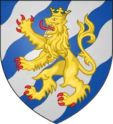 The Swedish royal House of Bjälbo, in the 17th century perceived as the arms of Götaland