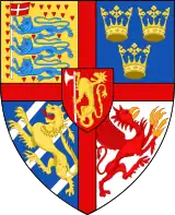 Arms of Eric of Pomerania as monarch of the Kalmar Union