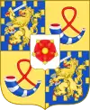 Arms of the children of Juliana of the Netherlands, Beatrix of the Netherlands & Oranje-Nassau and her sisters Princess Irene, Princess Margriet and Princess Christina (escutcheon of Lippe)