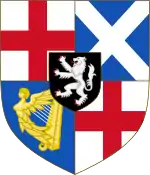 Arms of the Commonwealth of England from 1655 to 1659 during the Protectorate of Oliver Cromwell