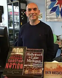 Arnie with a display of his books in 2019.