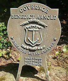 Governor Benedict Arnold grave medallion