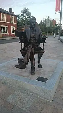 Image 47Arnold Bennett Statue Hanley, located on the approach to Potteries Museum and Art Gallery (from Stoke-on-Trent)