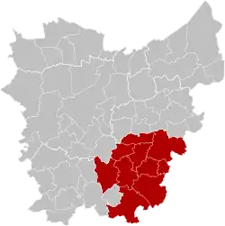 Location of the arrondissement in East-Flanders