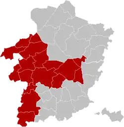 Location of the arrondissement in Limburg