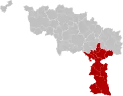 Location of the arrondissement in Hainaut