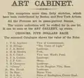 Detail from advertisement for "Art Cabinet" travelling exhibition, including J.A. Codman, 19th century