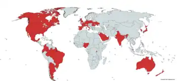 Map of states' adoption of the Artemis Accords