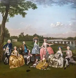 Sir Joshua Vanneck, 1st Baronet  and Family at Roehampton House, Putney  (1752)