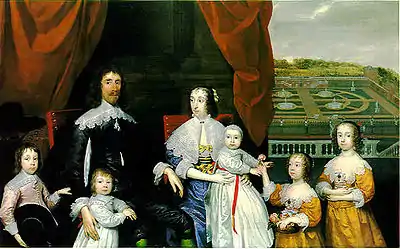 "Arthur Capell, 1st Baron Capell of Hadham, and his Family", by Cornelius Johnson, at the National Portrait Gallery, London.