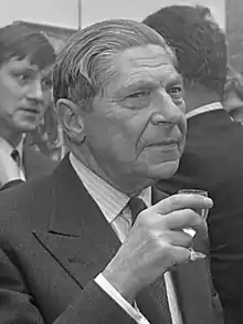 A black and white image of Arthur Koestler in 1969