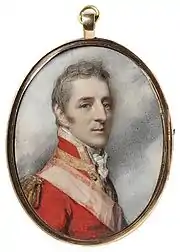 Portrait of Arthur Wellesley, later Duke of Wellington, Dated 1808, by Richard Cosway, RA, 1742–1821, Watercolour on ivory V&A Museum no. P.6-1941 Victoria and Albert Museum