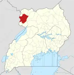 District location in Uganda