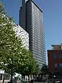 St Paul's Tower, the tallest building in the city, and adjacent "Cheesegrater" car park, 2010