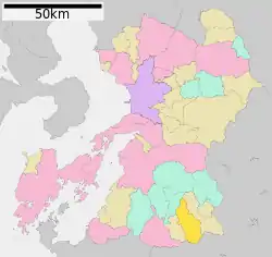 Location of Asagiri in Kumamoto Prefecture