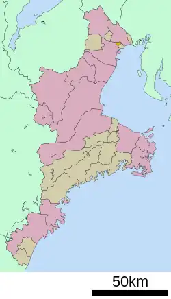 Location of Asahi in Mie Prefecture