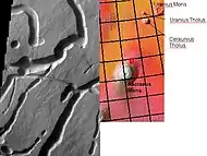 Channels on the northwest side of Ascraeus Mons.  Some may be collapsed lava tubes.