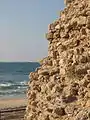 Ashdod-Yam (Ashdod on the Sea), Minat al-Qal'a fort. Eroded northern tower of the Sea Gate (or western gate)