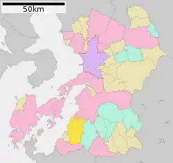 Location of Ashikita in Kumamoto Prefecture