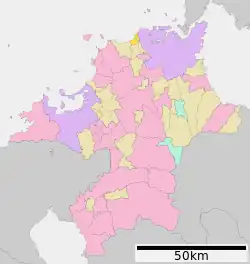 Location of Ashiya in Fukuoka Prefecture