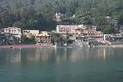 'Shivananda Kutir' on the Shivananda ghat, with Shivananda Ashram above.