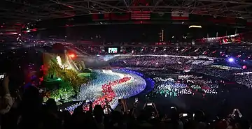 During the 2018 Asian Games opening ceremony