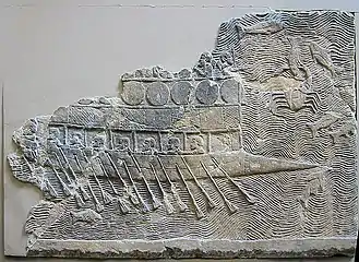 Relief depicting an Assyrian warship