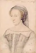 Portrait drawing of Diana de Poitiers, workshop of François Clouet