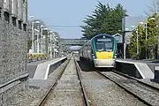 Athenry with a train heading to Galway.