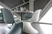 Dining table and chairs from the restaurant atop Atomium