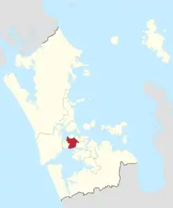 Location of Albert-Eden-Puketāpapa Ward