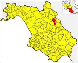 Auletta within the Province of Salerno