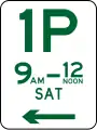 (R5-1) Parking Permitted: 1 Hour (1 time of parking)