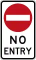 (R2-4) No Entry (Used in the Australian Capital Territory, New South Wales, Queensland and the Northern Territory)