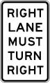 (R2-9) Right Lane Must Turn Right