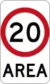 (R4-10) 20 km/h Speed Limit Zone Area