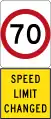 New 70 km/h Speed Limit (Used in South Australia)