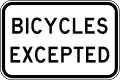 (R9-3) Bicycles Excepted