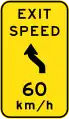 (W1-9-4) Exit advisory speed with reverse curve, first to left