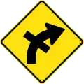 (W2-15) Crossroad intersection on a curve to right