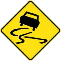 (W5-20) Slippery Road when wet