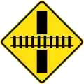 (W7-8) Railway Level Crossing on Road ahead