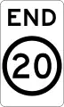 (R4-12) End of 20 km/h Speed Limit