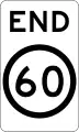 Speed limit ends sign