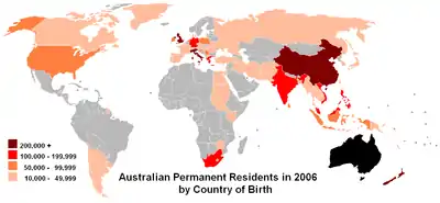 Image 41Countries of birth of Australian estimated resident population, 2006 (from Culture of Australia)