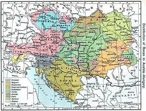 Linguistic map of Vojvodina in 1911