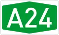 A24 motorway shield