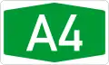 A4 motorway shield