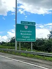 PR-52 south approaching exits 1A-B to PR-177 in San Juan