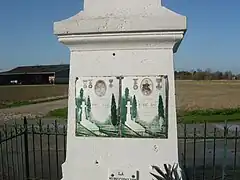 Detail of plaques on the War Memorial.